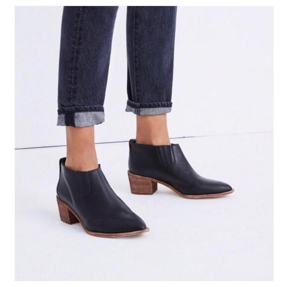 Madewell The Bonham Boot Size 7.5 Black Ankle Leather Comfort Chelsea Western - Picture 11 of 11